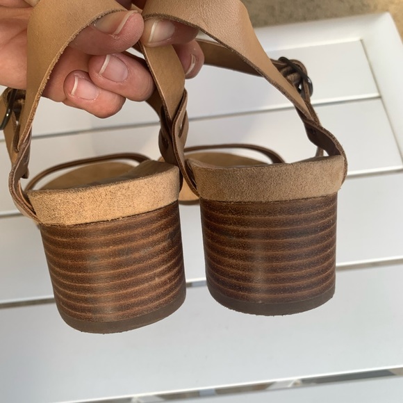 Lucky Brand nude tan leather Pagona sandals block heel size 9.5M - Picture 8 of 14
